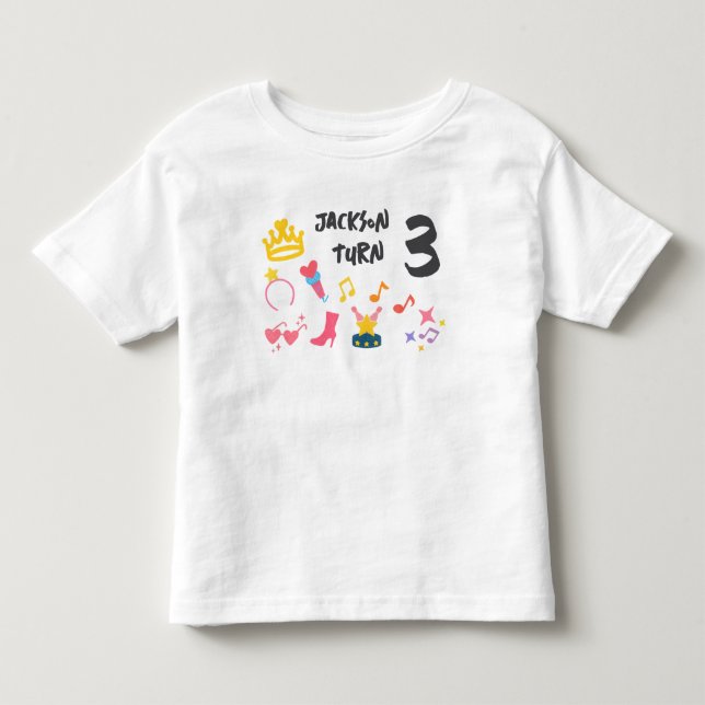 Camiseta De Bebé Estilo de Crayón Editable – Cumpleaños de Diva Est (Anverso)