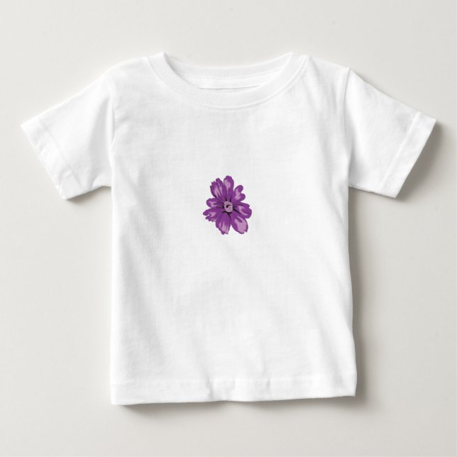 Camiseta De Bebé Estilo de niña, Berenjena clara, Cedro blanqueado (Anverso)