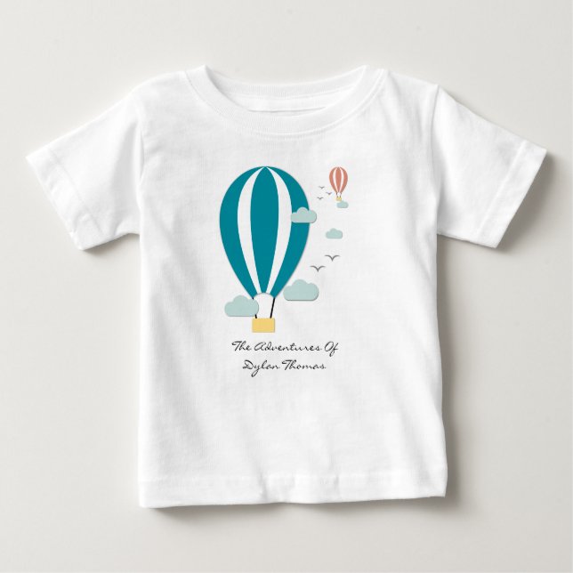 Camiseta De Bebé Estilo de Papercut del globo del aire caliente (Anverso)