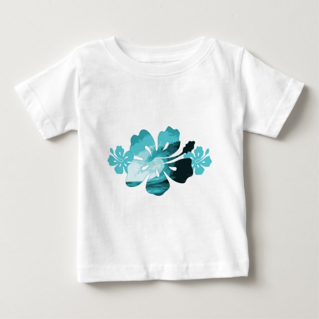 Camiseta De Bebé Estilo de surf hibiscus (Anverso)