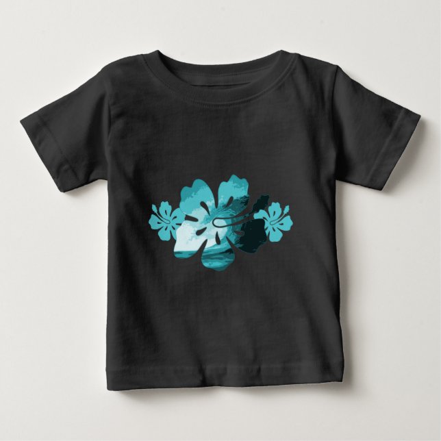 Camiseta De Bebé Estilo de surf hibiscus (Anverso)