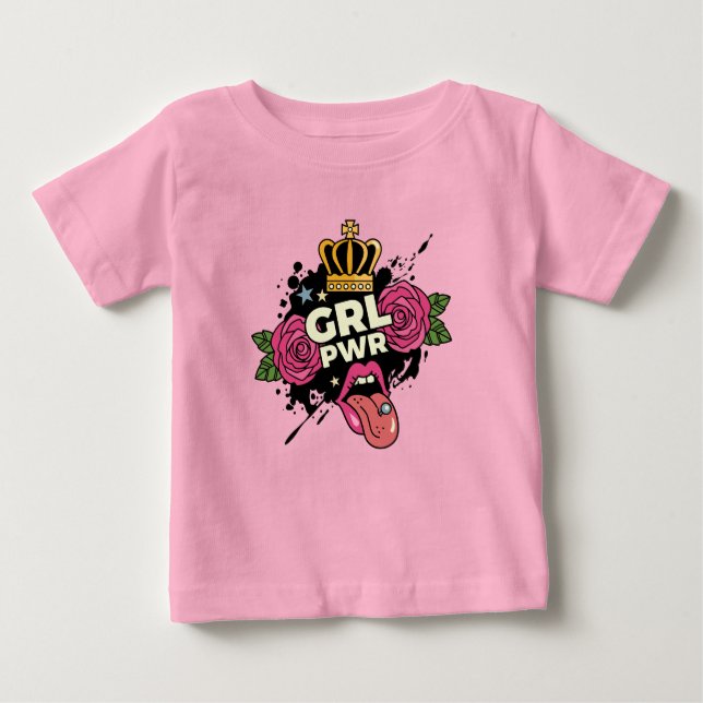 Camiseta De Bebé Estilo de tatuaje de alimentación del Chica (Anverso)