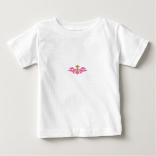 Camiseta De Bebé Estilo decorativo, rosa caliente, bronce antiguo