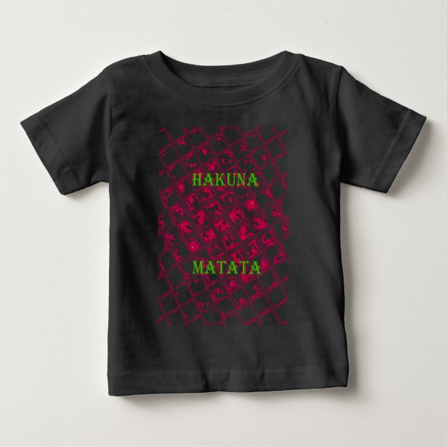 Camiseta De Bebé Estilo Hakuna Matata Rojo (Anverso)