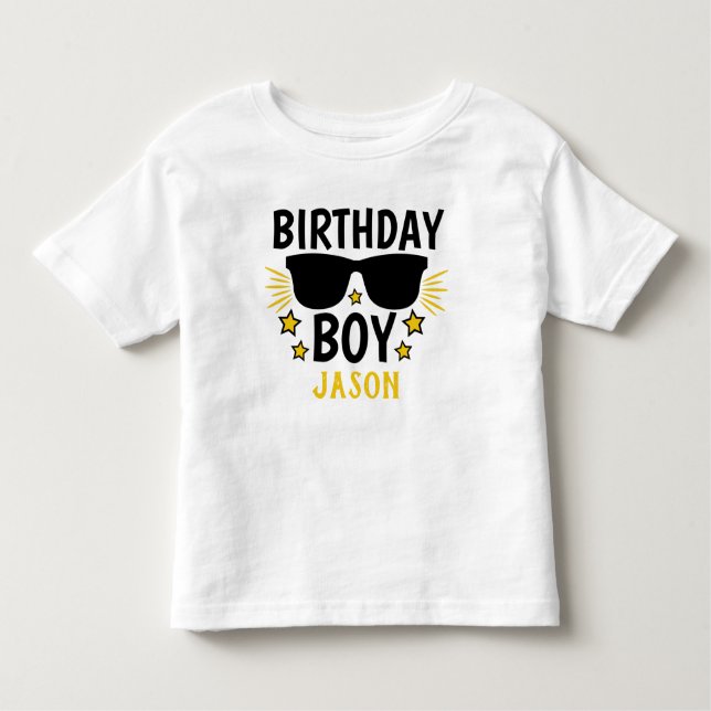 Camiseta De Bebé Estilo Hollywood de cumpleaños personalizado (Anverso)