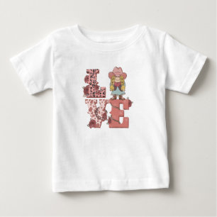 Camiseta De Bebé Estilo vintage de campo "Amor" con una vaquera rub