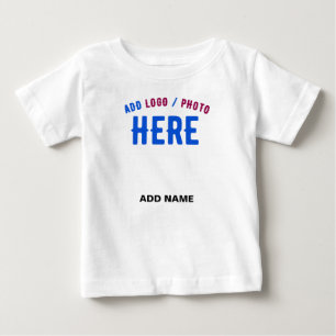 CAMISETA DE BEBÉ ESTILOSO MODERNO PERSONALIZABLE BLANCO MARCADO VER