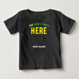 CAMISETA DE BEBÉ ESTILOSO MODERNO PERSONALIZABLE NEGRO MARCADO VERI