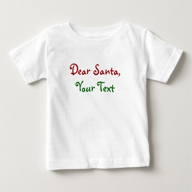 Camiseta De Bebé Estimado Santa - Personalizado Carta personalizada (Anverso)