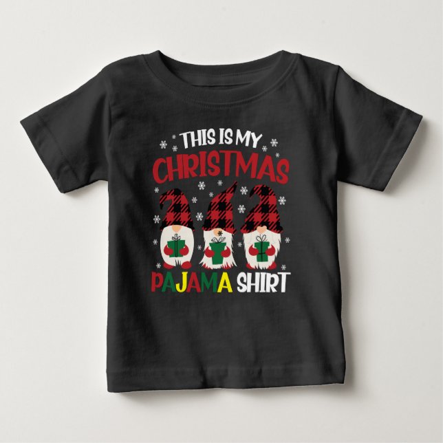 Camiseta De Bebé Estos son mis Navidades Gnomías familiares de los  (Anverso)