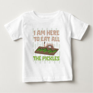 Camiseta De Bebé estoy aquí para comer todos los pepinillos Mapache