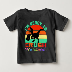 CAMISETA DE BEBÉ ESTOY LISTO PARA LLORAR LA ESCUELA PRE - GUAY DINO