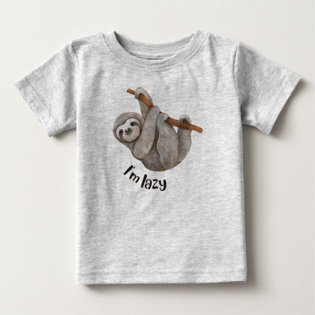 Camiseta De Bebé Estoy perezoso  (Anverso)
