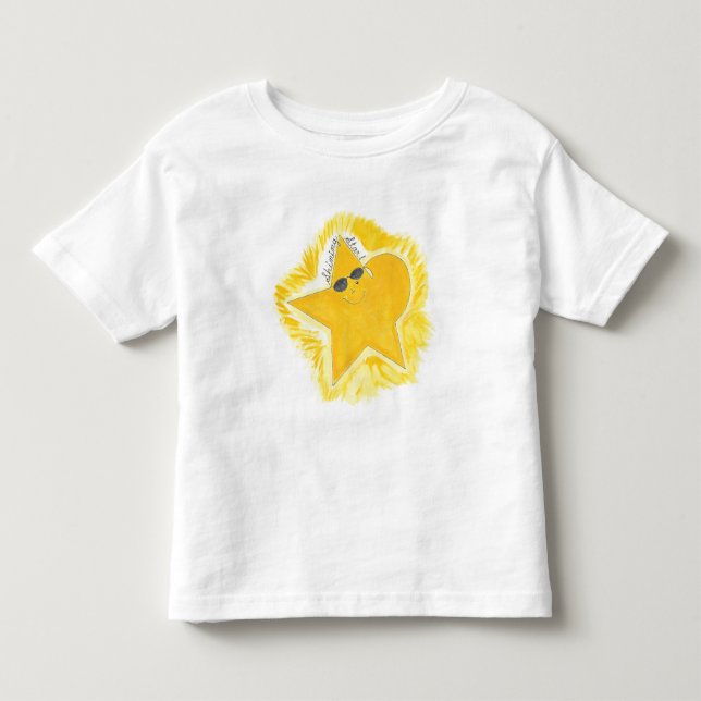 Camiseta De Bebé Estrella Amarilla Brillante (Anverso)