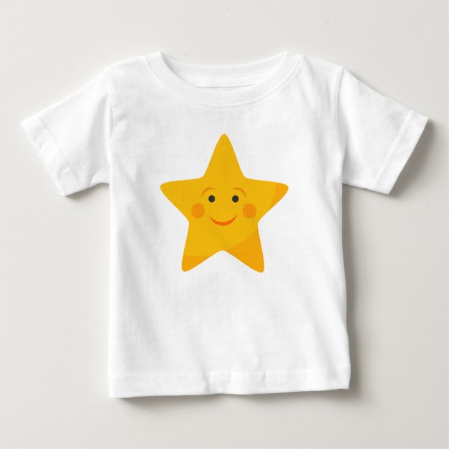 Camiseta De Bebé Estrella amarilla corta (Anverso)