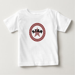 Camiseta De Bebé Estrella de Cuadros Rojos de Verano 