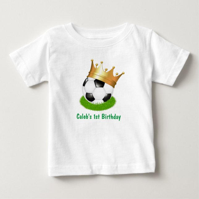 Camiseta De Bebé Estrella de fútbol Rey UNO Personalizado Fiesta de (Anverso)