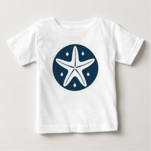 Camiseta De Bebé Estrella de mar con estrellas blancas