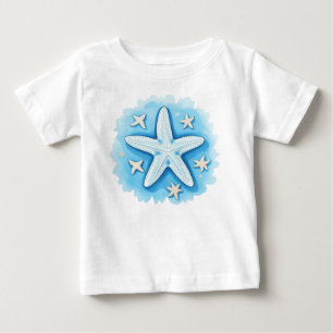 Camiseta De Bebé Estrella de mar en azul