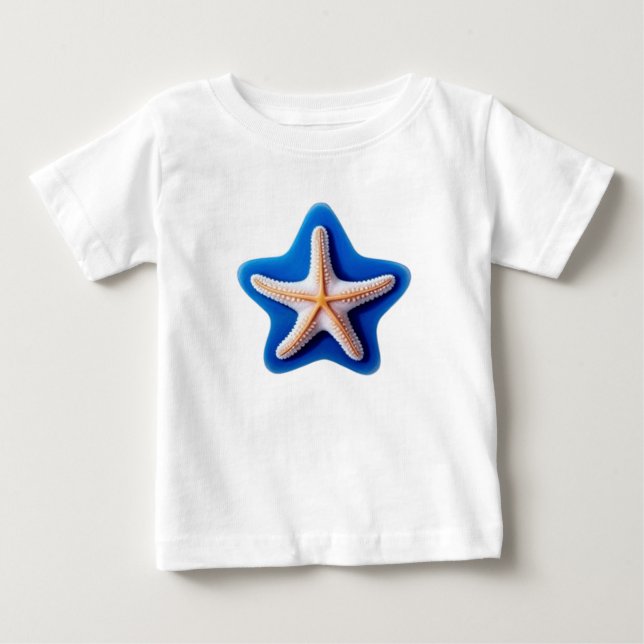 Camiseta De Bebé Estrella de mar en silueta de estrella (Anverso)