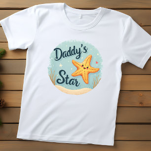 Camiseta De Bebé Estrella de mar encantadora "Daddy's Star"