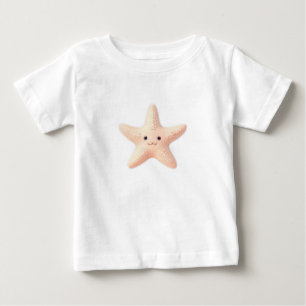 Camiseta De Bebé Estrella de mar rosa linda