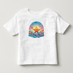 Camiseta De Bebé Estrella de mar sonriente linda caricatura en la p