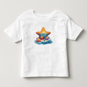 Camiseta De Bebé Estrella de mar sonriente linda caricatura en la p