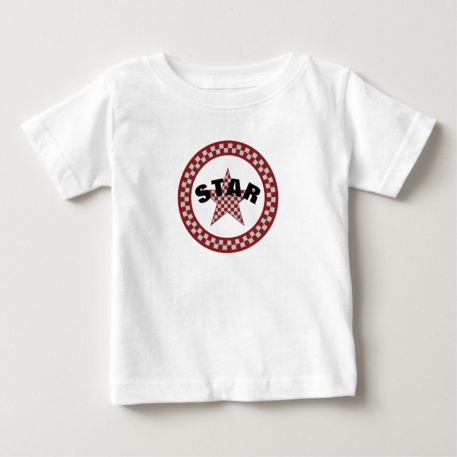 Camiseta De Bebé Estrella de Plantas Rojas de Verano (Anverso)