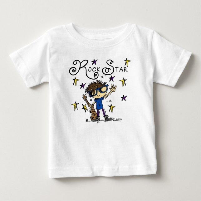 Camiseta De Bebé Estrella de rock de Brunette (Anverso)