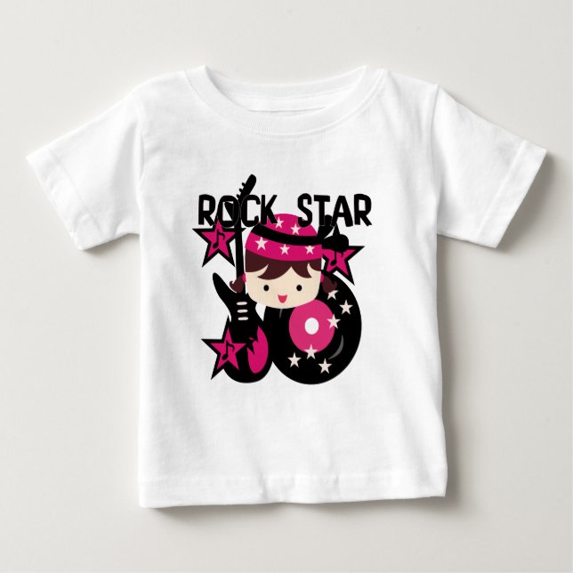 Camiseta De Bebé Estrella de rock de Brunette Chica sin mangas (Anverso)