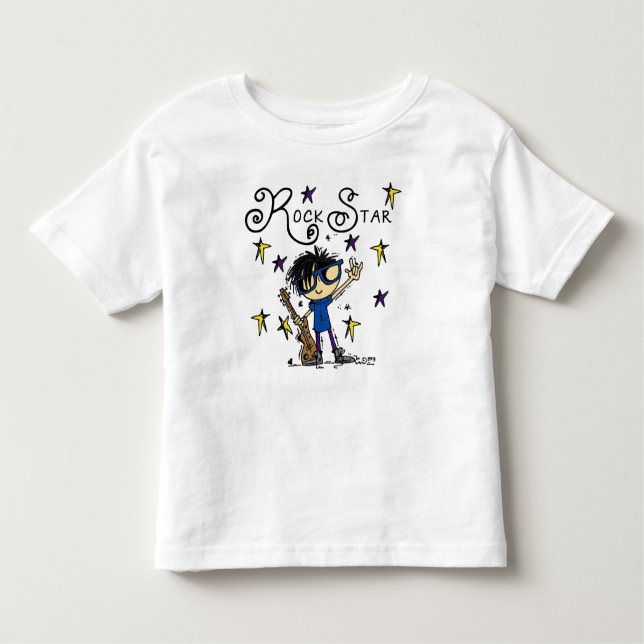 Camiseta De Bebé Estrella de rock de cabello negro (Anverso)