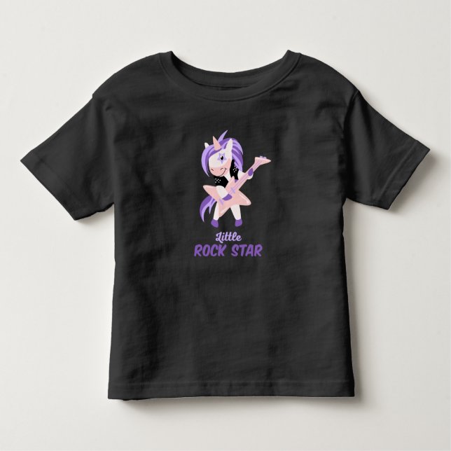 Camiseta De Bebé Estrella de rock de Unicornio (Anverso)
