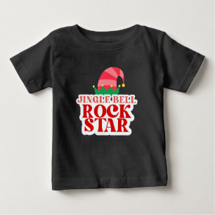 Camiseta De Bebé Estrella de rock Jingle Bell, Navidades Toddler
