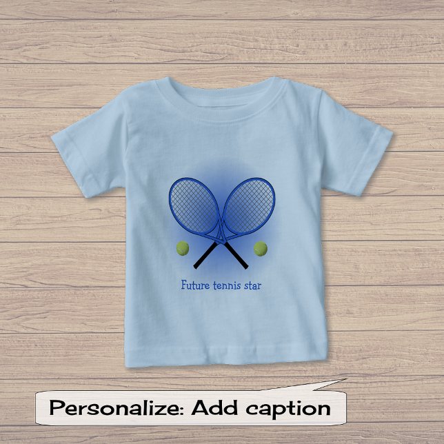 Camiseta De Bebé Estrella de tenis azul añadir nombre o texto (Subido por el creador)