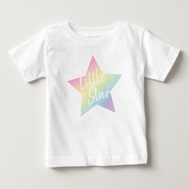Camiseta De Bebé Estrella del Arcoiris Pastel (Anverso)