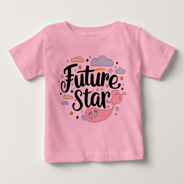 Camiseta De Bebé Estrella del Futuro - Brillante Bebé (Anverso)