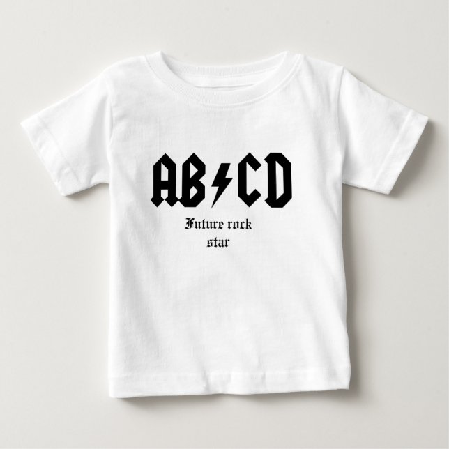 Camiseta De Bebé Estrella del rock del futuro de ABCD (Anverso)