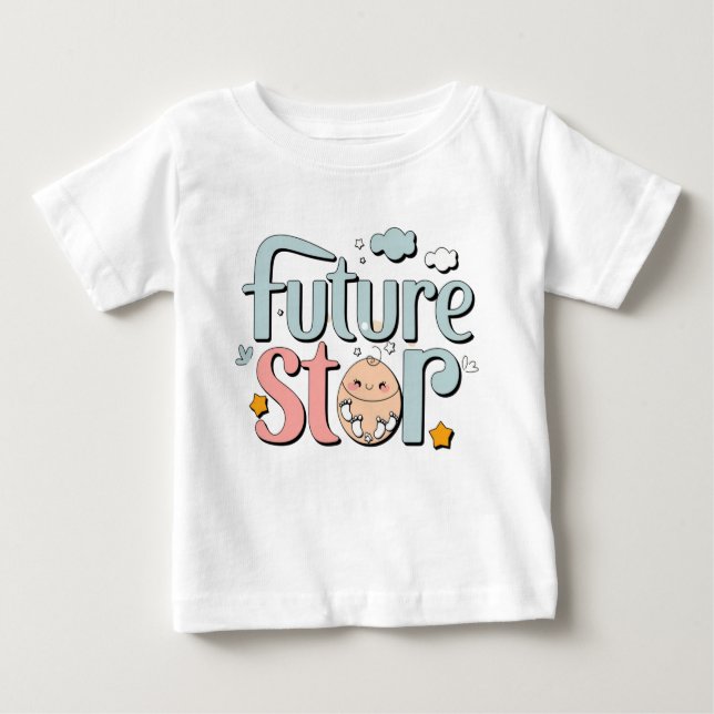 Camiseta De Bebé Estrella Futura - Huellas de bebé recortadas (Anverso)