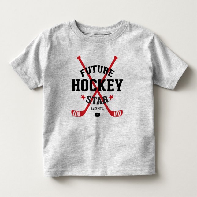 Camiseta De Bebé Estrella futurista de hockey deportista con palos  (Anverso)