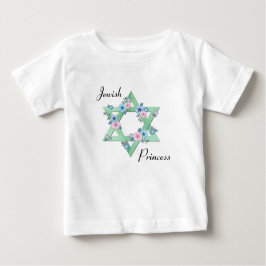 Camiseta De Bebé Estrella judía de David con flores pastel