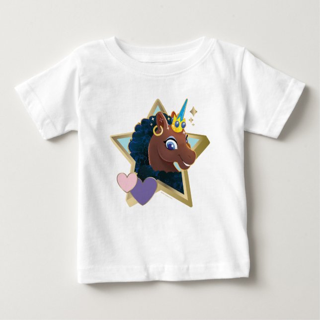 Camiseta De Bebé Estrella mágica africana unicornio (Anverso)