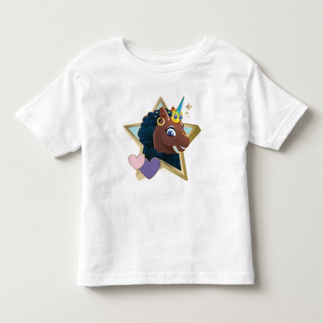 Camiseta De Bebé Estrella mágica africana unicornio (Anverso)