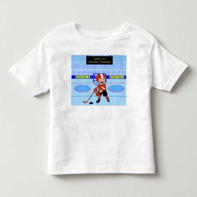 Camiseta De Bebé Estrella personalizada de hockey sobre hielo (Anverso)