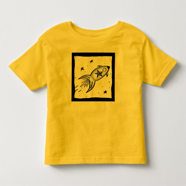 Camiseta De Bebé Estrella Rocketship - nd (Anverso)