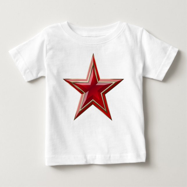 Camiseta De Bebé Estrella Roja (Anverso)