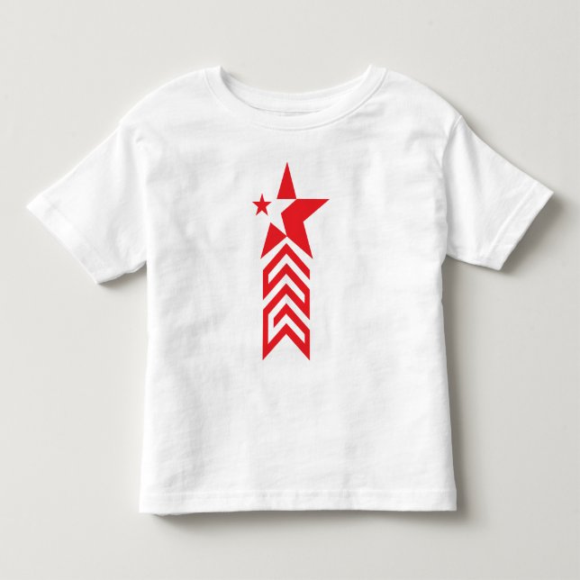 Camiseta De Bebé Estrella Roja con Flechas de Chevron (Anverso)