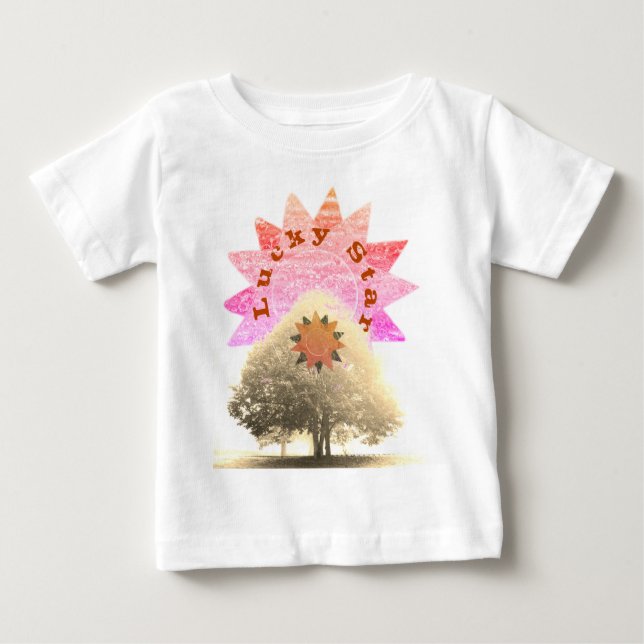 Camiseta De Bebé Estrella y árbol afortunados (Anverso)