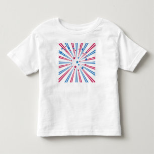 Camiseta De Bebé Estrellas azules y rojas.