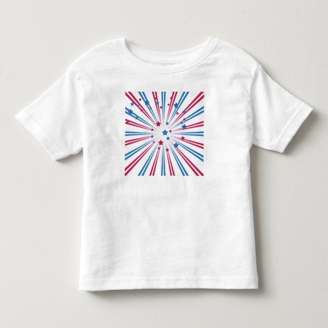 Camiseta De Bebé Estrellas azules y rojas. (Anverso)